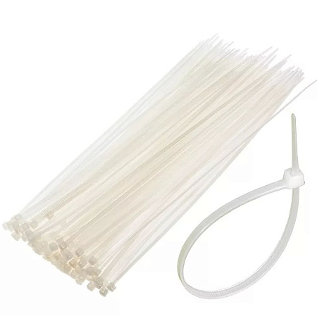 Хомут стяжка пластик белый 3 (2,5)х200 (100 шт)