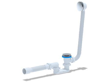 Сифон Ани д/в клик-клак, плоский с вып и пер, г/тр. 375*40*50 (сетка)