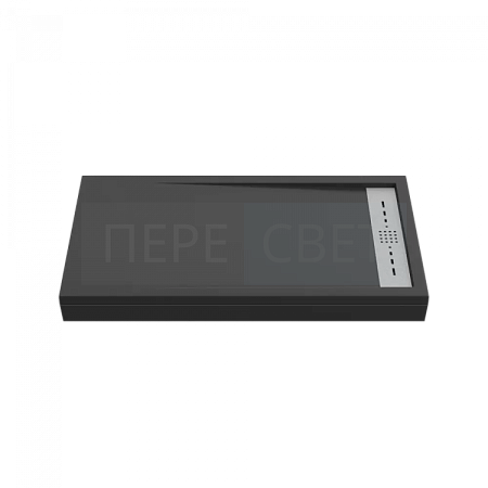 Поддон литой 1600/800 Stella Чёрный+каркас+экран