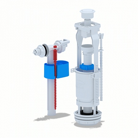 Арматура Ани Пласт 1/2'' бок/подвод, пл. белая кнопка