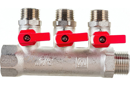 Коллектор  VALTEC  3/4" с  3-мя шар. кранами