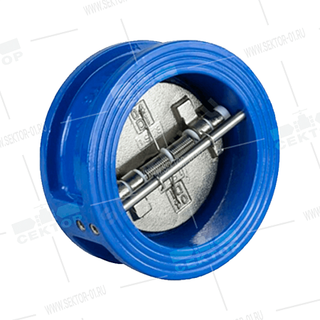 Клапан обратный чугун Ду 100 Ру16 межфл 2/створчатый