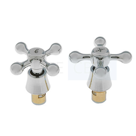 Кран-букса 1/2" керамика 2шт. блистер крест пластик Кран-букса 1/2" керамика 2шт. блистер крест пластик